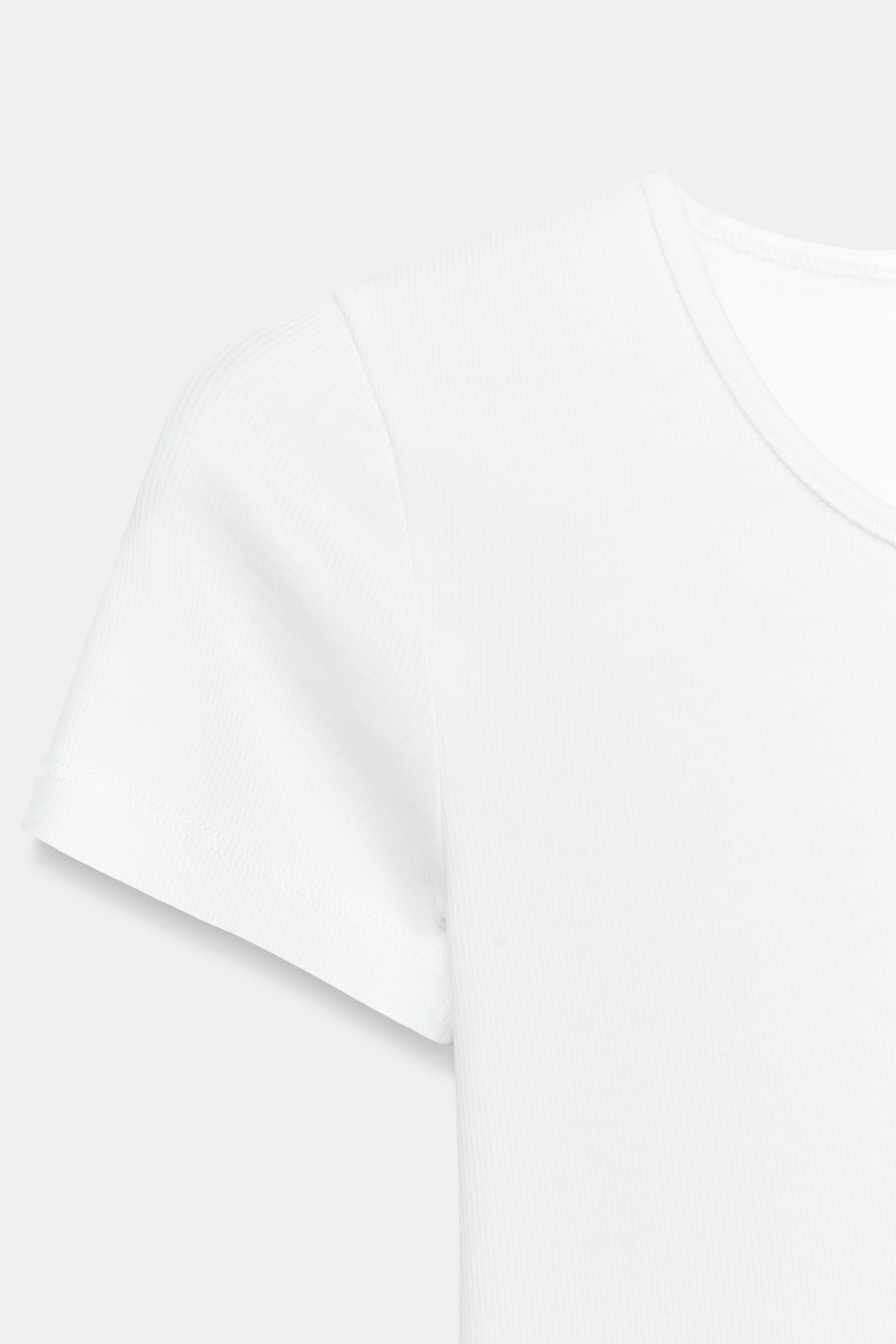 T-SHIRT CÔTELÉ MANCHES COURTES