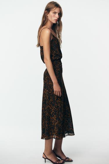 ANIMAL PRINT MIDI DRESS - Leopard by Zara - Image 3