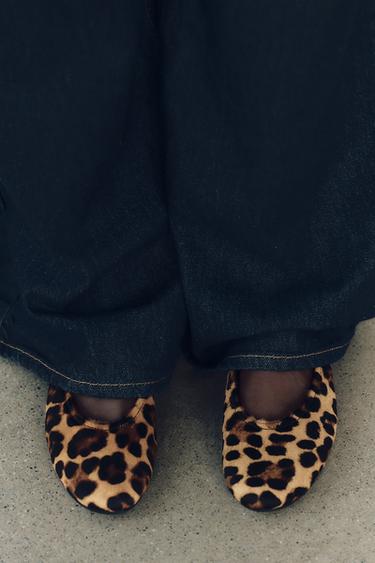 LEREN BALLERINA'S MET DIERENPRINT - Panter van Zara
