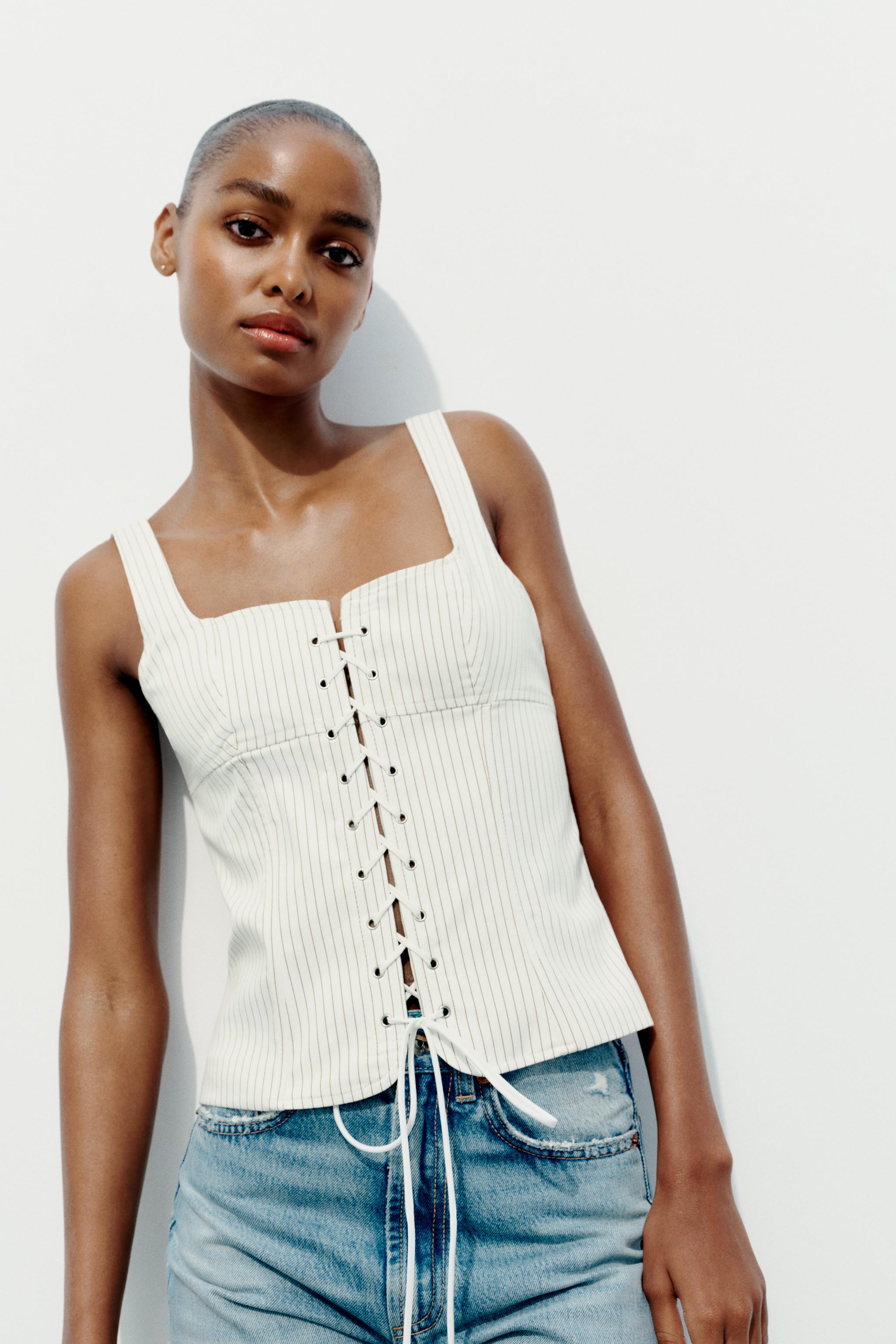 Zara deals DENIM CORSET TOP