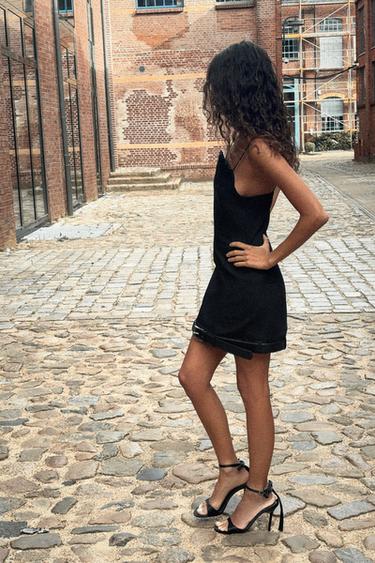 SHORT DRESS WITH HIP BELT - Black by Zara - Image 2