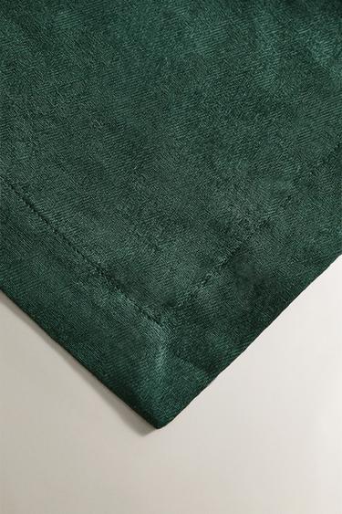 NAPPE COTON JACQUARD BRANCHES NOËL - Vert de Zara - Image 2