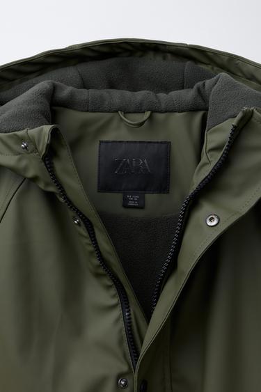 WATER-REPELLENT RUBBERISED PARKA - Khaki by Zara - Image 6