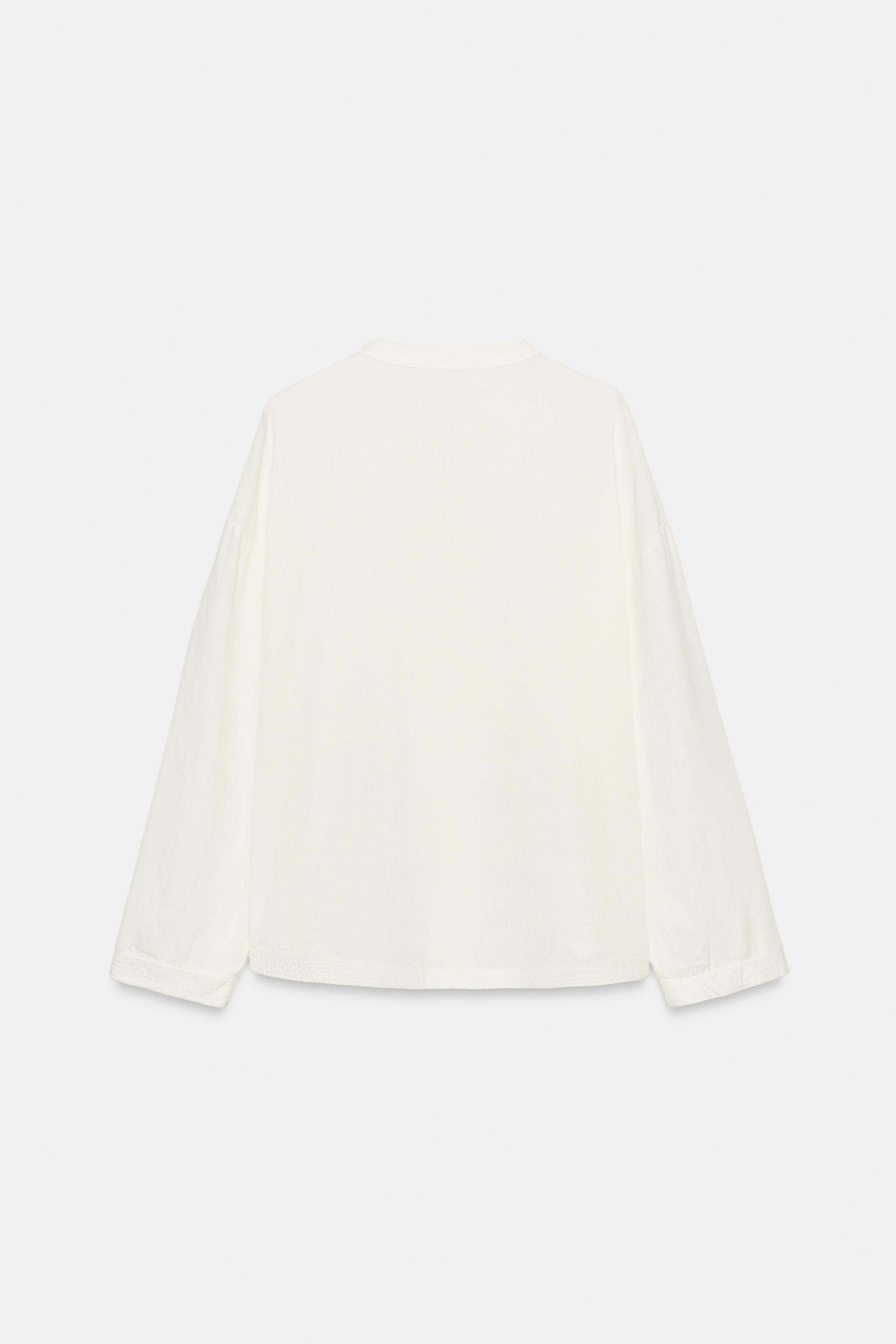 LINEN OVERSIZED SHIRT WITH FROG FASTENING thumbnail 9