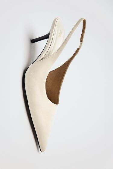SLINGBACK HEELS - Ecru White by Zara