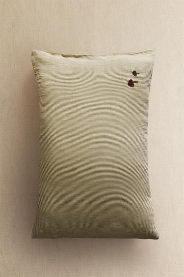KIDS' STRIPED MUSLIN PILLOWCASE - Green by Zara