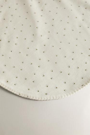 CLOVER PRINT VELOUR BABY BLANKET - Ecru by Zara - Image 1