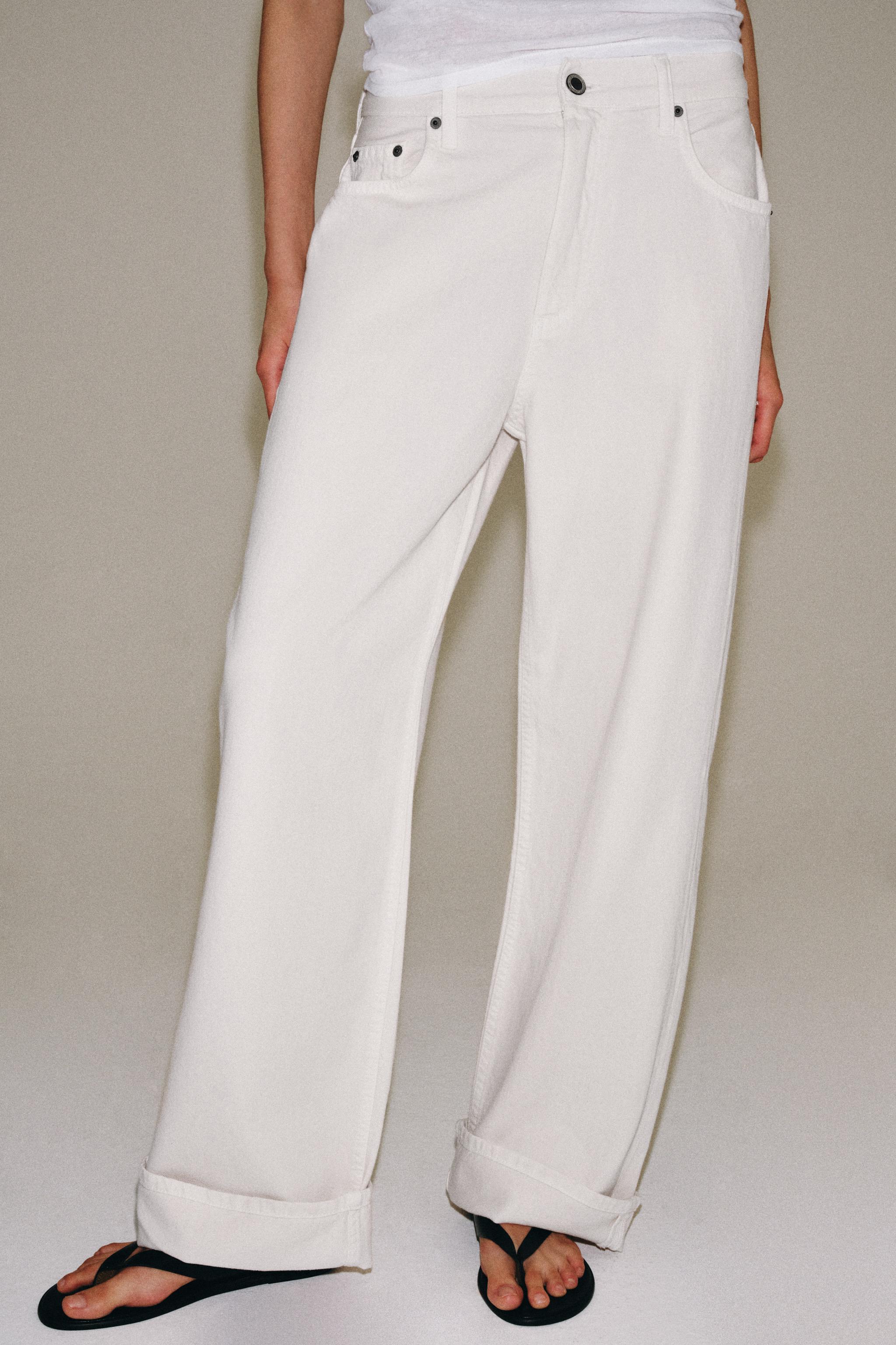 Zara ZW COLLECTION BAGGY ORTA BEL JEAN görsel 2