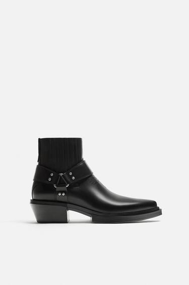 BOTA COWBOY CON ARNÉS - Negro de Zara