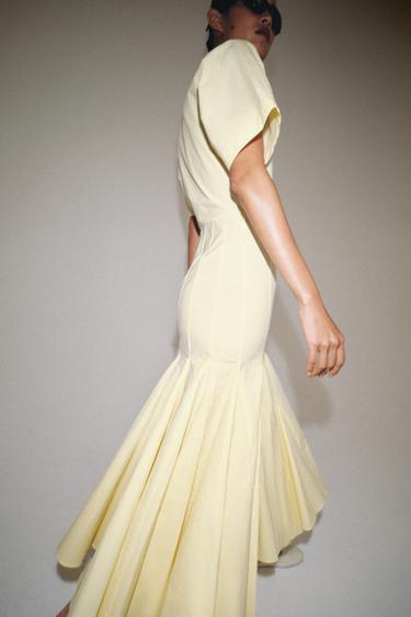 ROBE POPELINE ZW COLLECTION - Jaune clair de Zara - Image 3