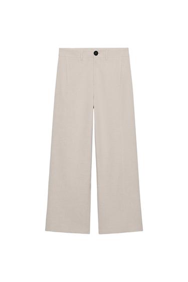 CONTRAST BUTTON TROUSERS - Sand / Marl by Zara