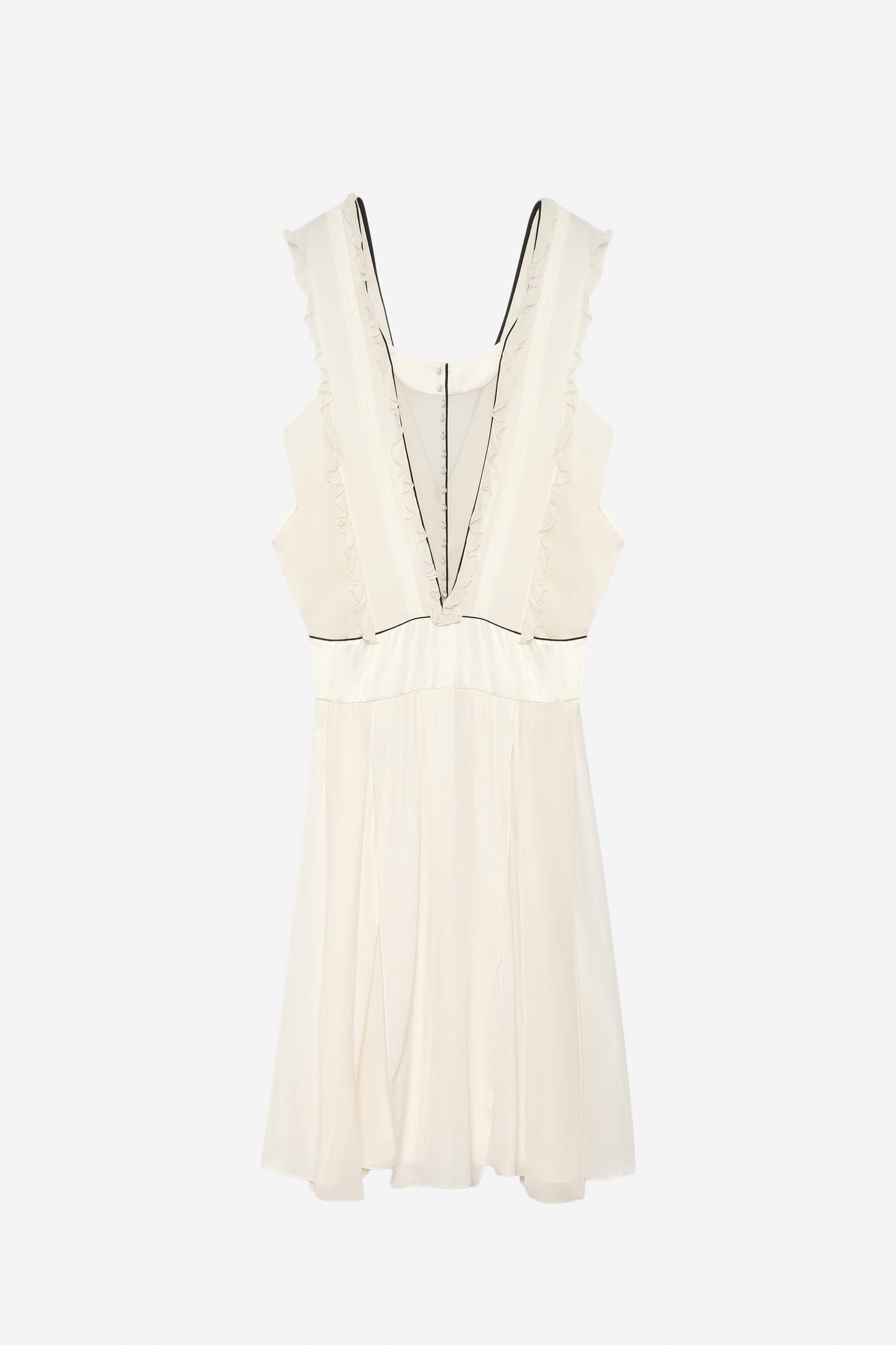 Женское платье Zara Ruffle - the Item Woman, цвет: Экрю — фото 8
