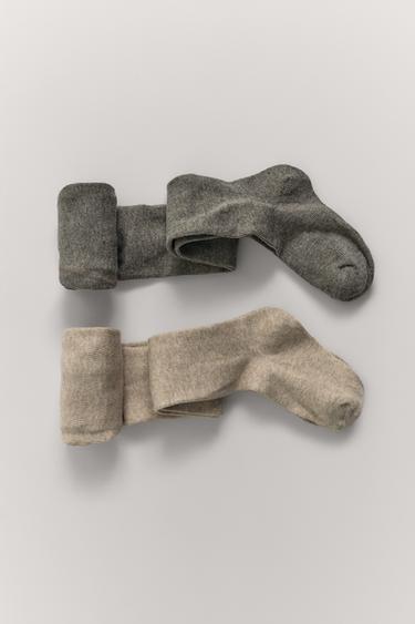 Zara TWO-PACK OF PLAIN TIGHTS - Light beige