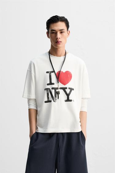 Zara I LOVE NEW YORK® T 恤 - 磨白色