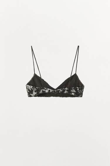 SEQUIN AND BEAD BRALETTE - Silver by Zara - Image 4