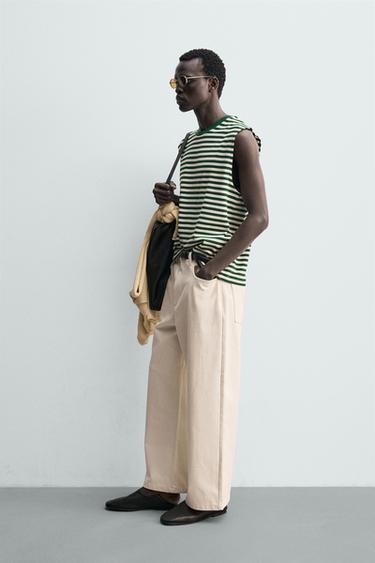 DÉBARDEUR JACQUARD RAYURES - Vert / Écru de Zara - Image 3