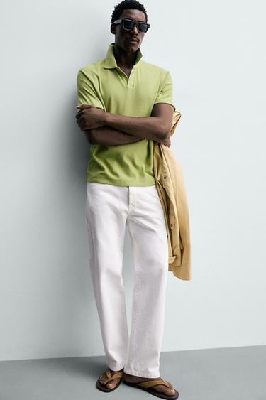 POLO REGULAR FIT EN COTON STRUCTURÉ - Citron vert de Zara - Image 5