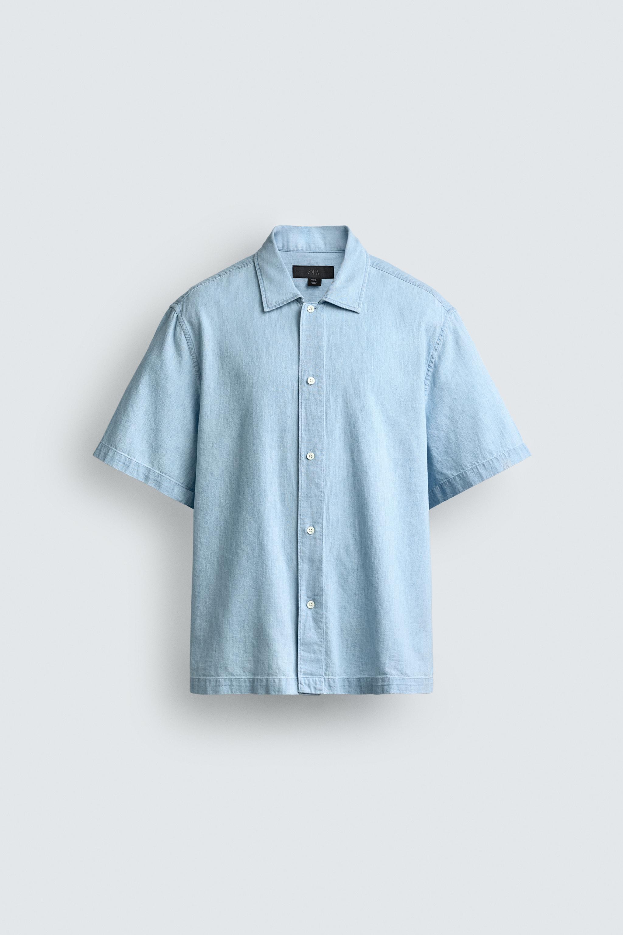 FLOWY STRIPED SHIRT - Blue | ZARA Canada