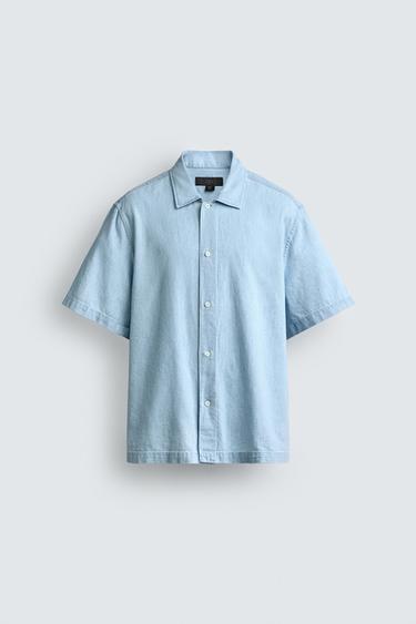 STRIPED FLOWING SHIRT - Blue by Zara