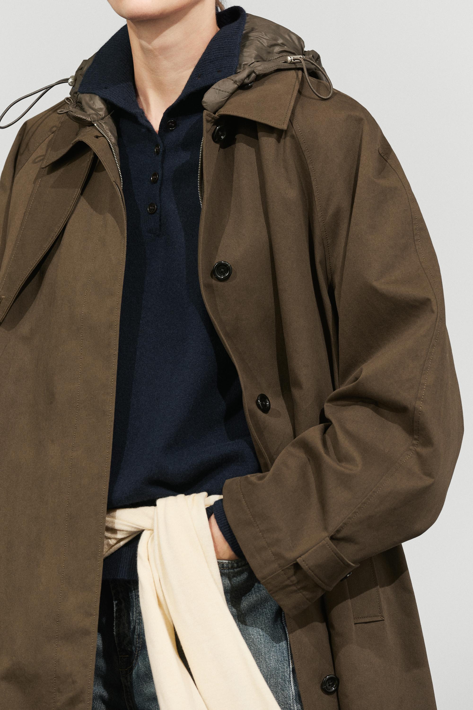 Removable Hood Trench Coat