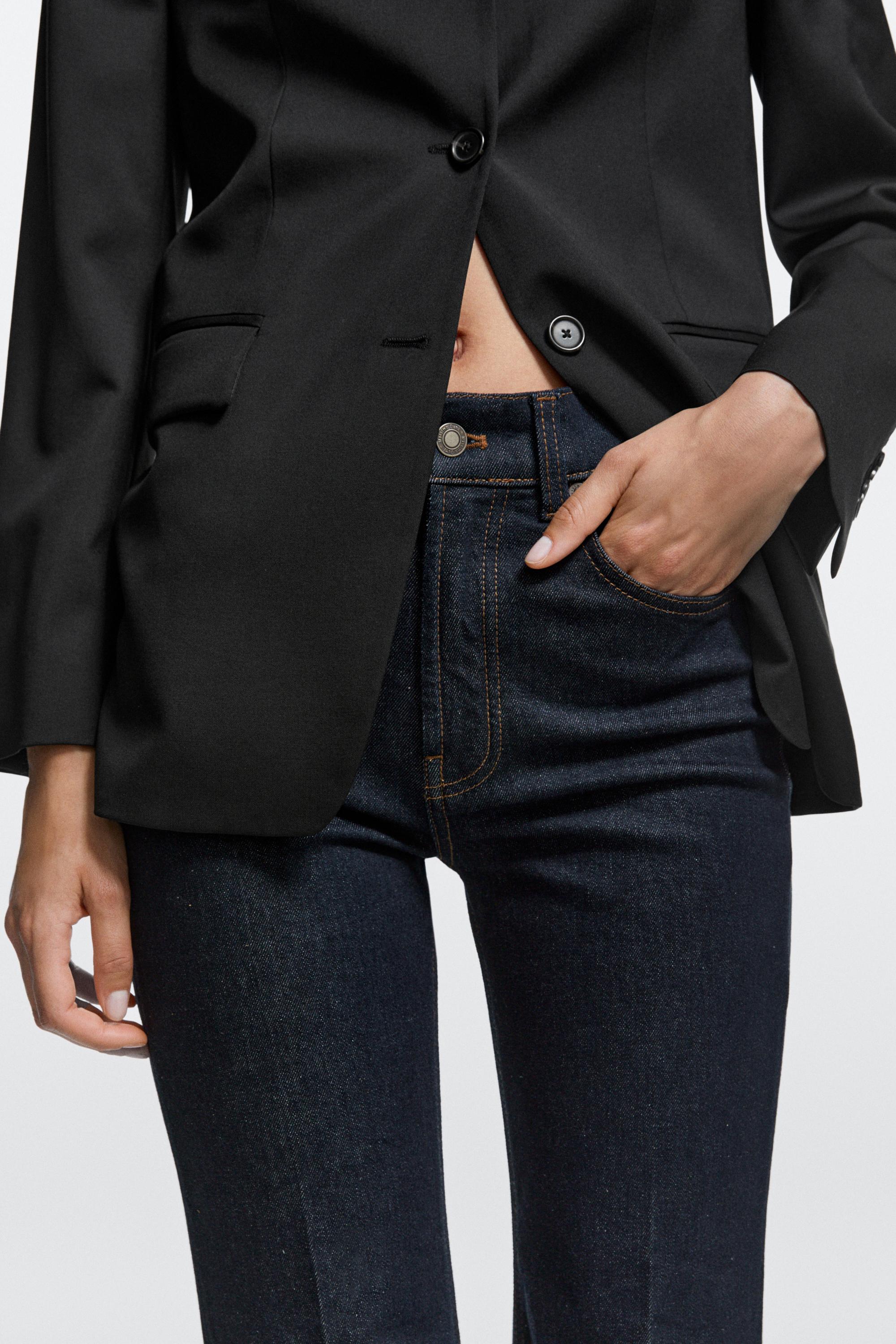 High-waist skinny flare jeans — Blue