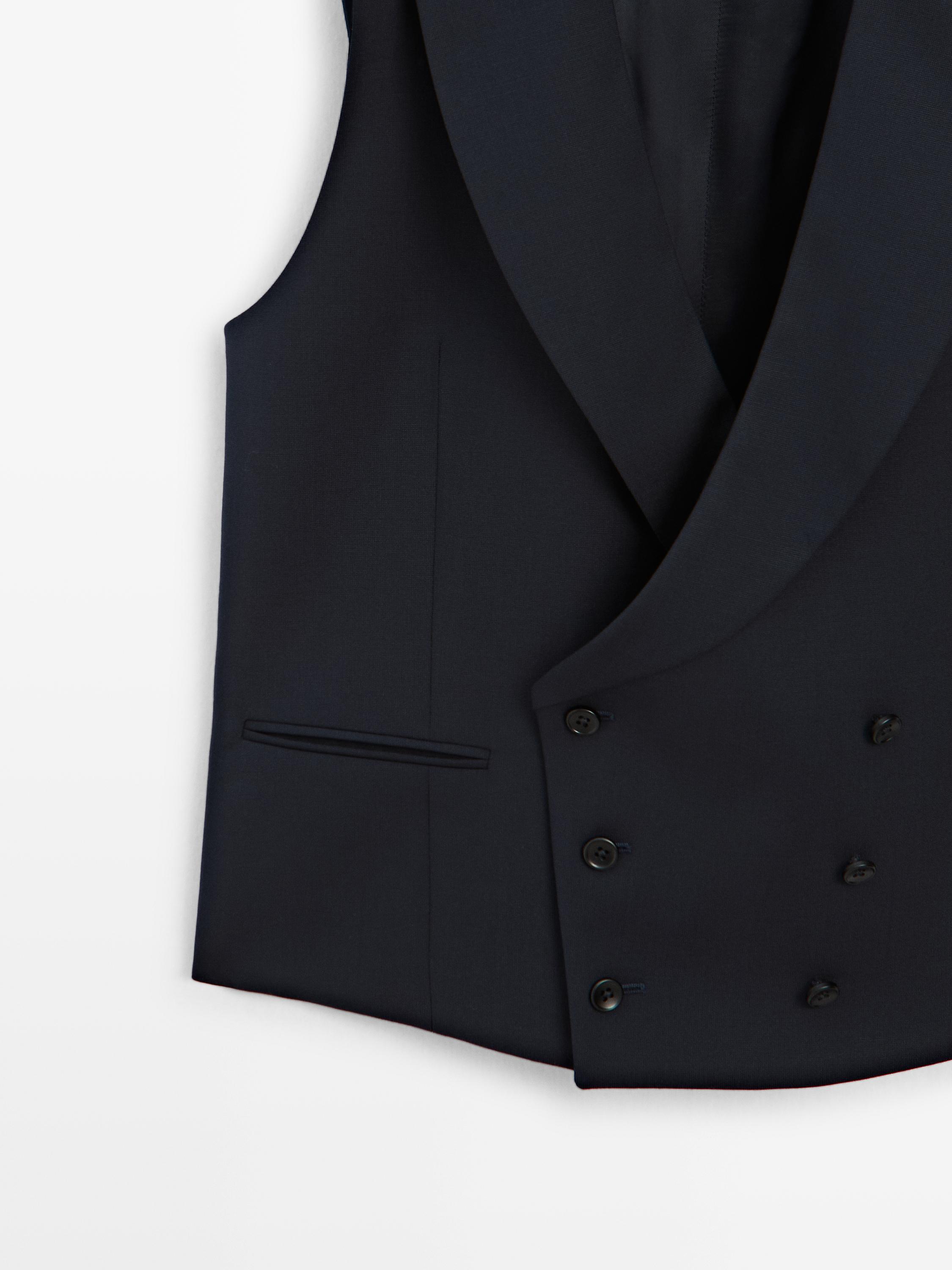 Cool wool blend suit waistcoat