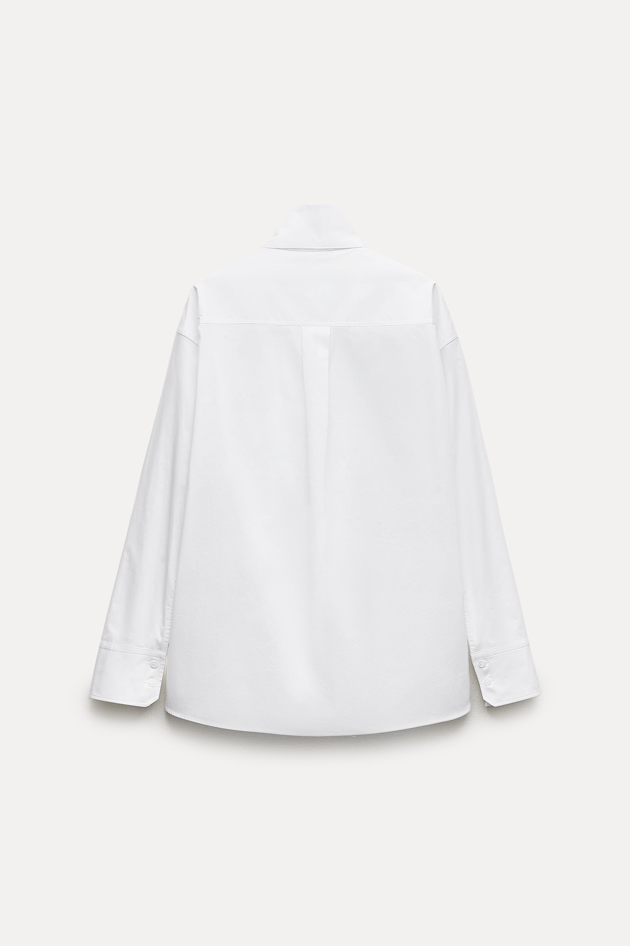 ZW COLLECTION ポプリンシャツ タイ - ホワイト | ZARA Japan / 日本