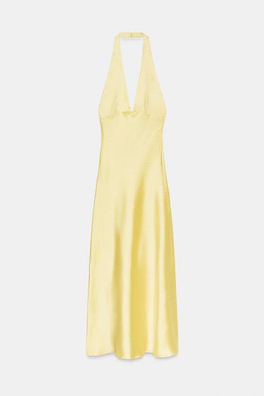 ROBE MI-LONGUE SATINÉE À POIS - Imprimée de Zara - Image 4