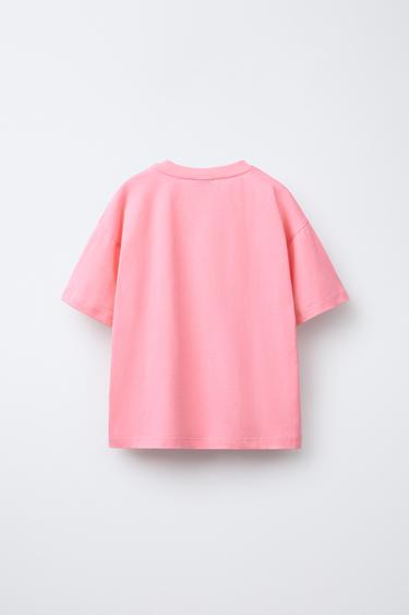 T-SHIRT WITH SLOGAN PRINT - Pink by Zara - Image 1