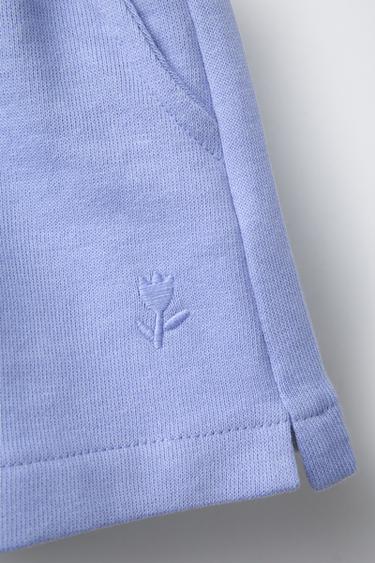BERMUDA MOLLETON BASIC BRODERIE FLEUR - Lavande de Zara - Image 3
