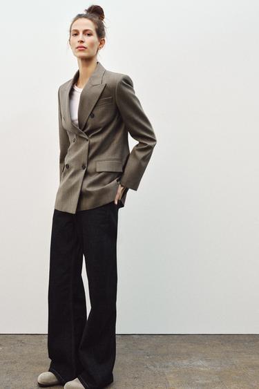 ZW COLLECTION WOOL BLEND FITTED BLAZER - Light brown by Zara - Image 0