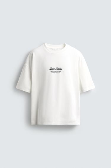 CAMISETA ESTAMPADO PALMERA - Blanco de Zara