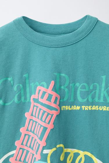 T-SHIRT IMPRIMÉ - Bleu de Zara - Image 2