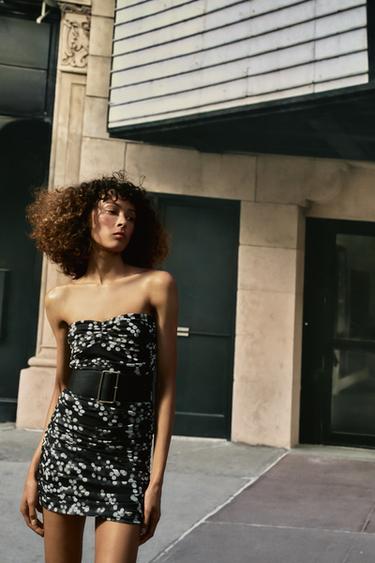 ĐẦM CHẤM BI KÈM THẮT LƯNG - Màu đen/Trắng từ Zara