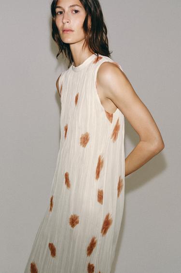 ZW COLLECTION PRINTED DRESS - Ecru / Red by Zara