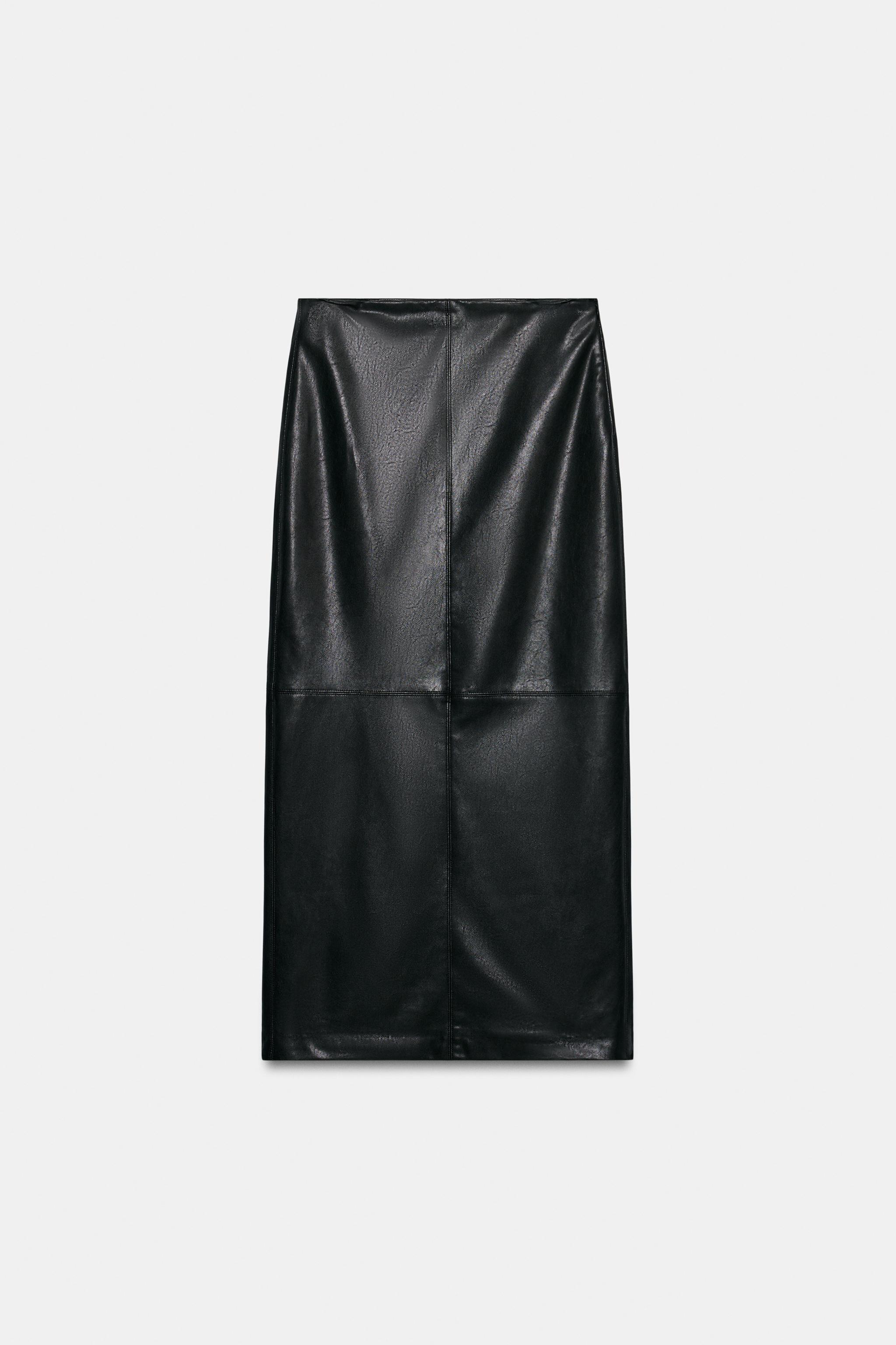 FAUX LEATHER MAXI SKIRT