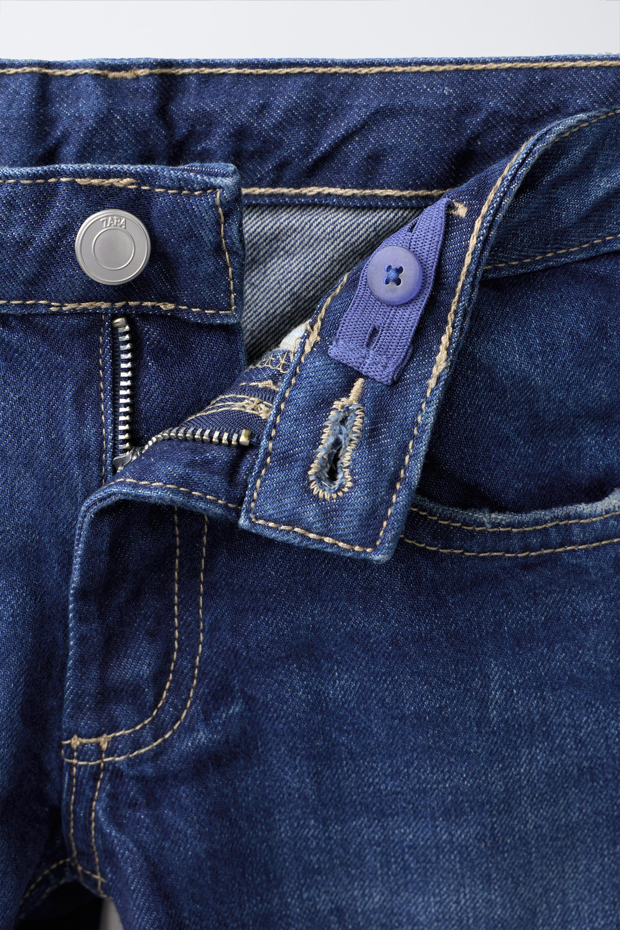 Детские джинсы Zara RIPPED STRAIGHT FIT JEANS — фото 3