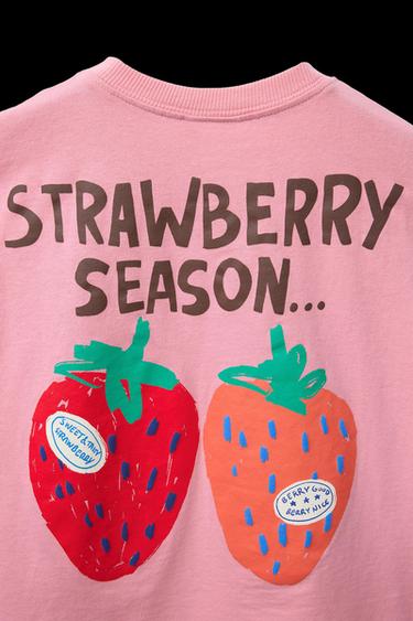 T-SHIRT MIT FRÜCHTE-PRINT - Pastellrosa von Zara