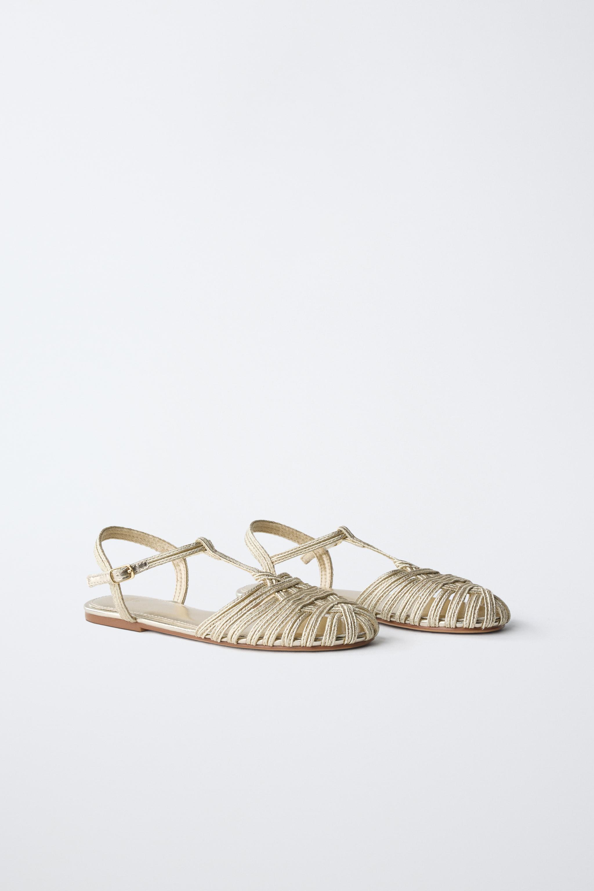 METALLIC FISHERMAN SANDALS — Gold (alternate view)