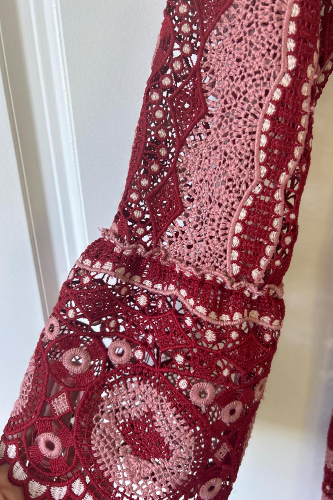 MIDI DRESS WITH EMBELLISHED LACE - Image 3
