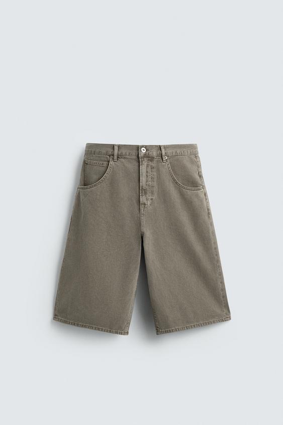 BERMUDA DENIM BALLOON FIT STRUCTURÉ - Kaki de Zara - Image 7