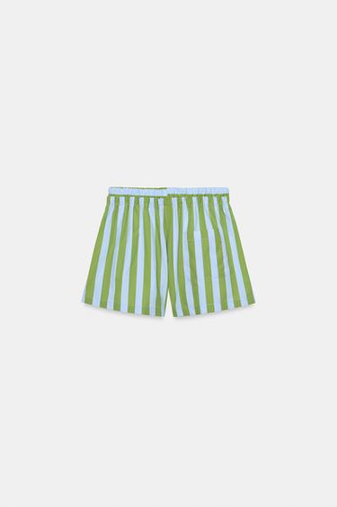 SHORT À RAYURES - Vert / Bleu de Zara - Image 7