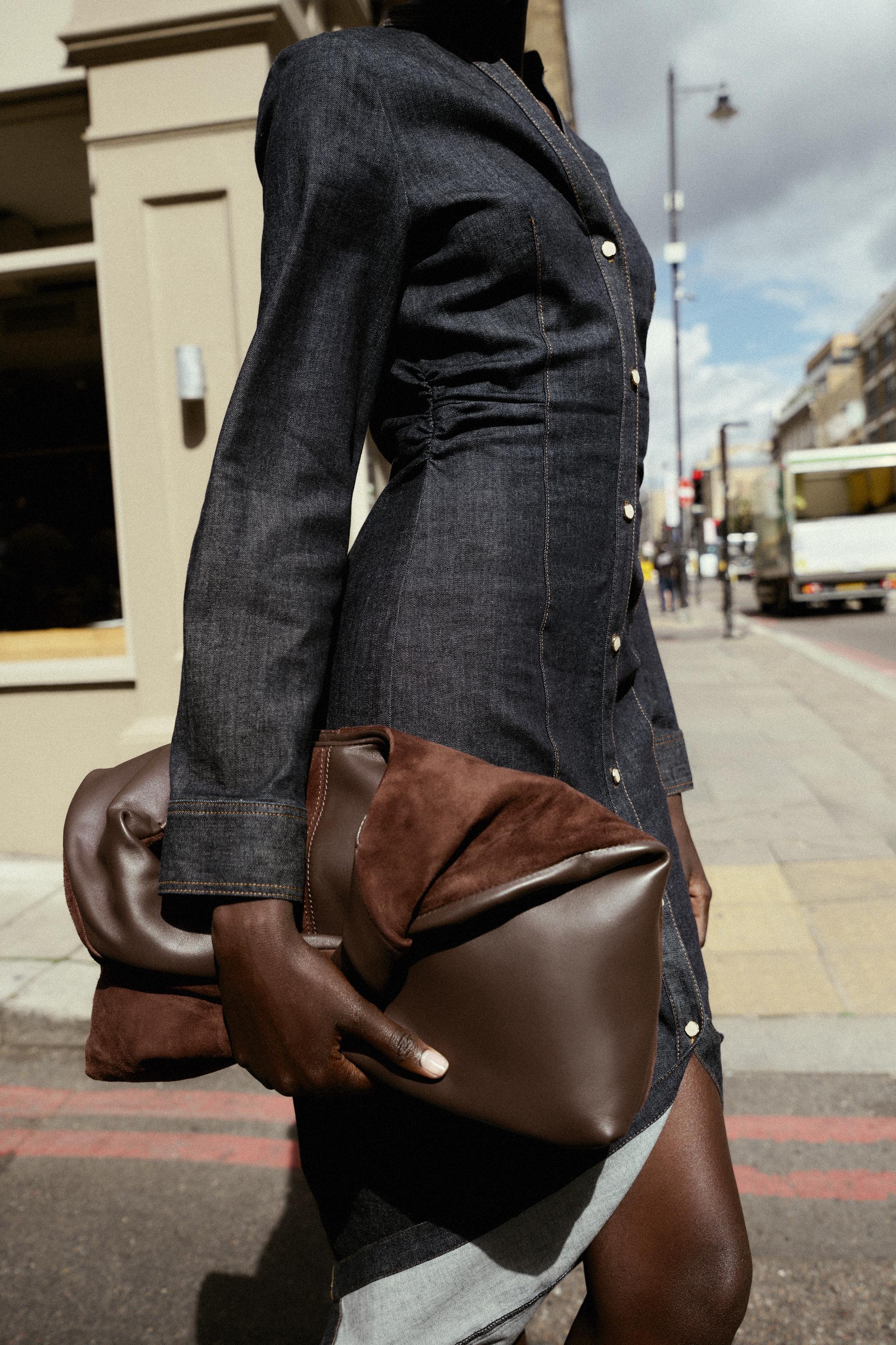 FITTED DENIM MIDI DRESS - Blue | ZARA United States