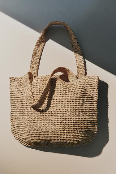 Zara PAPER TOTE BAG - Beige