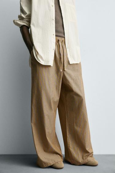 PANTALÓN ESTRUCTURA RAYAS - Amarillo de Zara