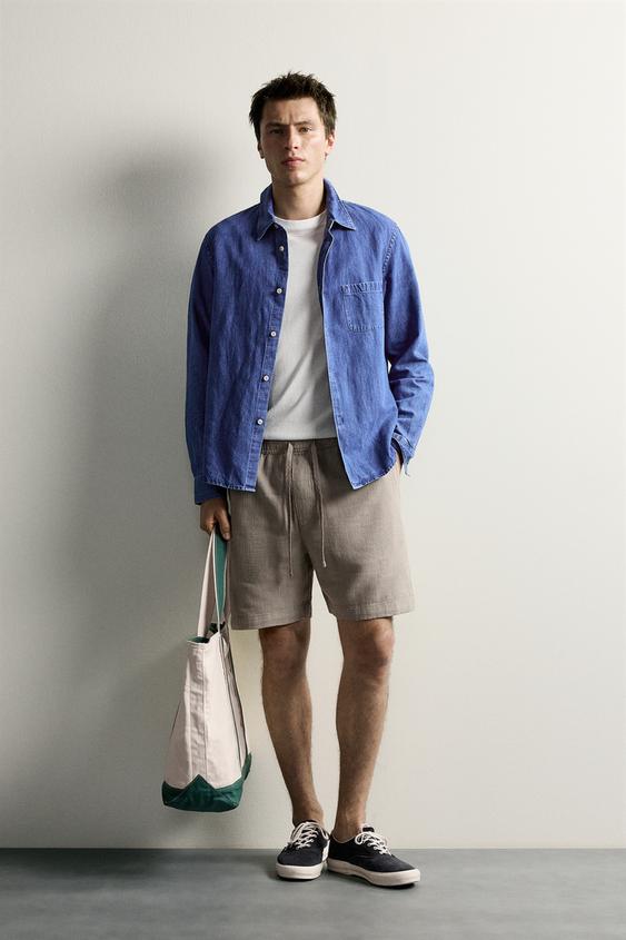 BERMUDA REGULAR FIT  ESTRUCTURA - Visón de Zara - Imagen 0