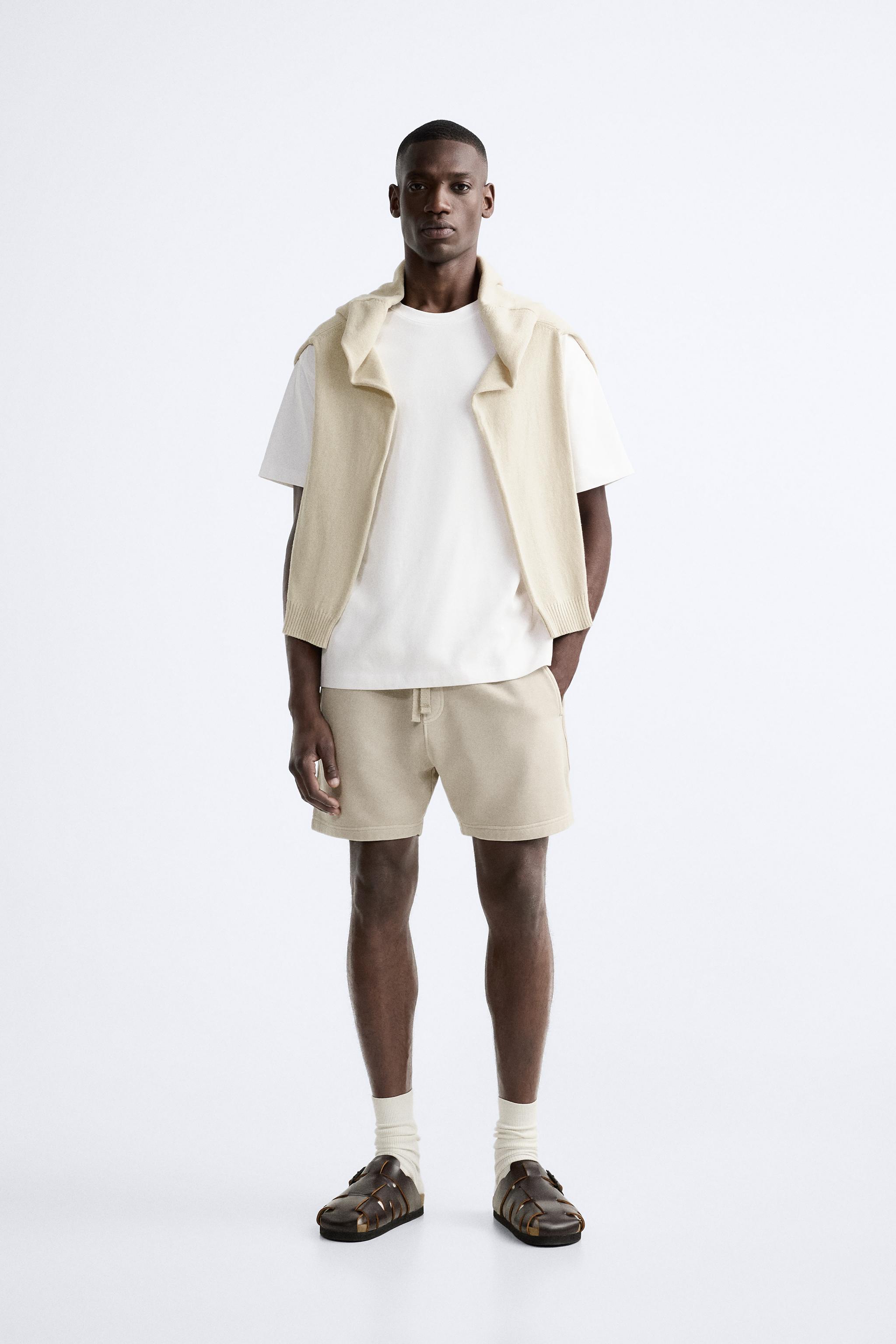 WASHED JOGGER SHORTS - stone | ZARA United States