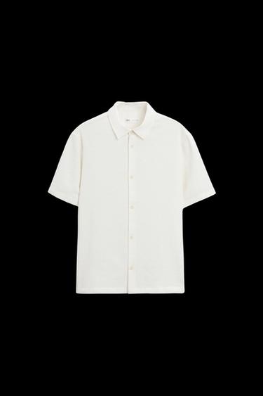 Zara REGULAR FIT TEXTURED SHIRT - Ecru - Image 0