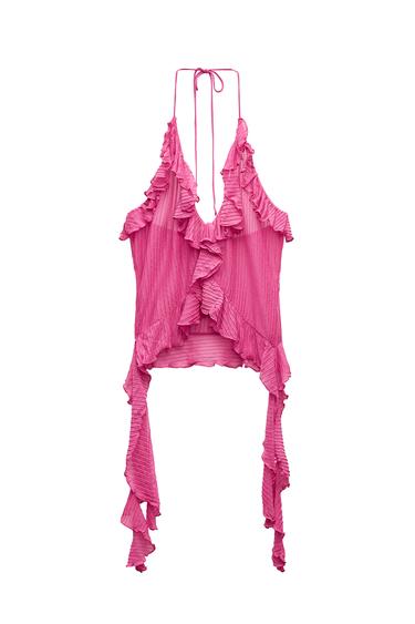 RUFFLED PLEATED TOP