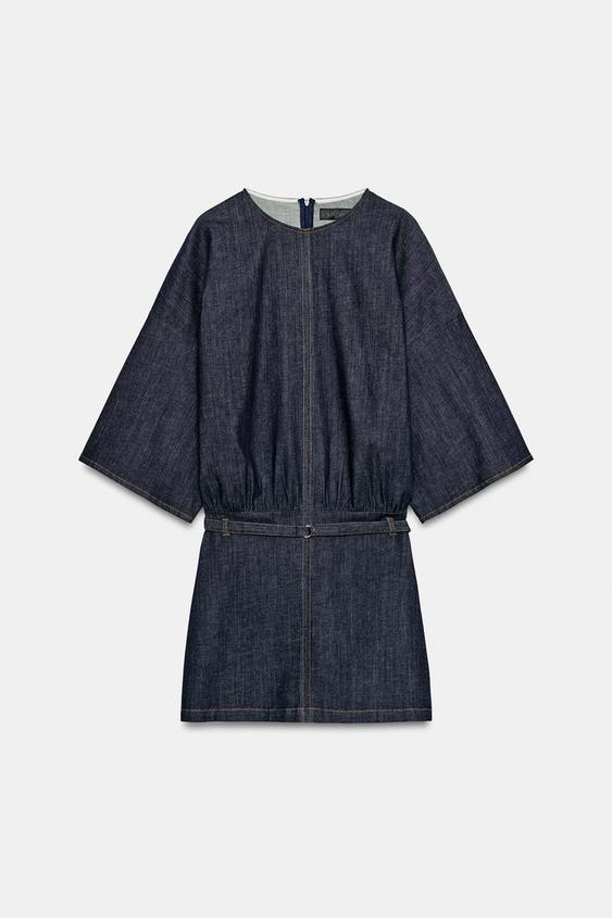 VESTIDO MINI DENIM - Azul de Zara - Imagen 0
